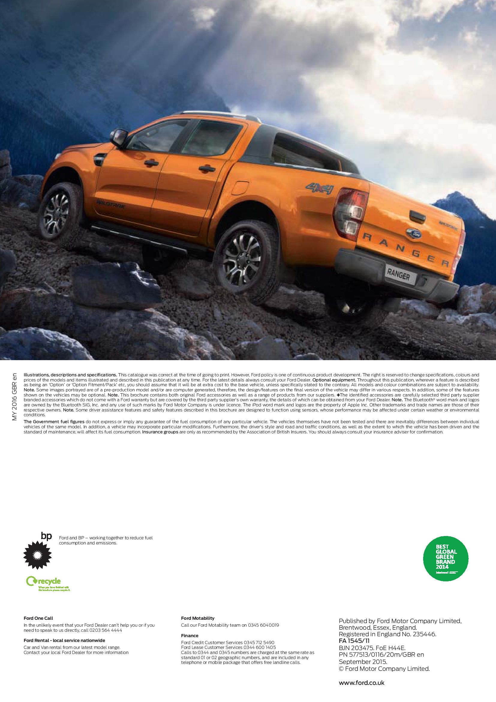 2016 Ford Ranger Brochure 2016 Ford Ranger Brochure